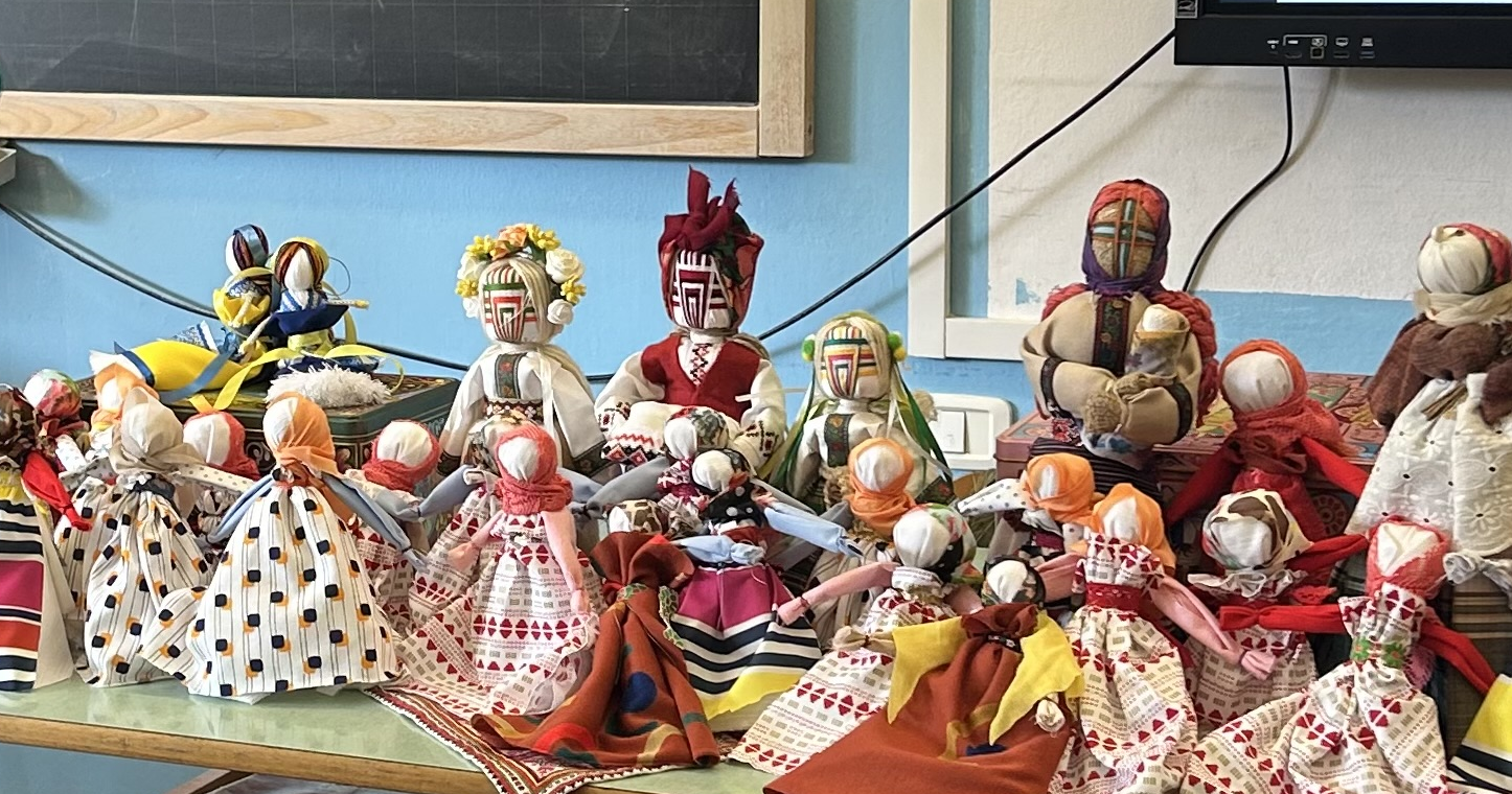 Bamboline tradizionali di lana e stoffa tipiche dell'Ucraina