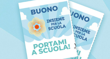Il buono da portare a scuola con la scritta Insieme per la scuola