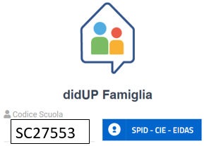 La schermata di accesso al registro elettronico DIDUP